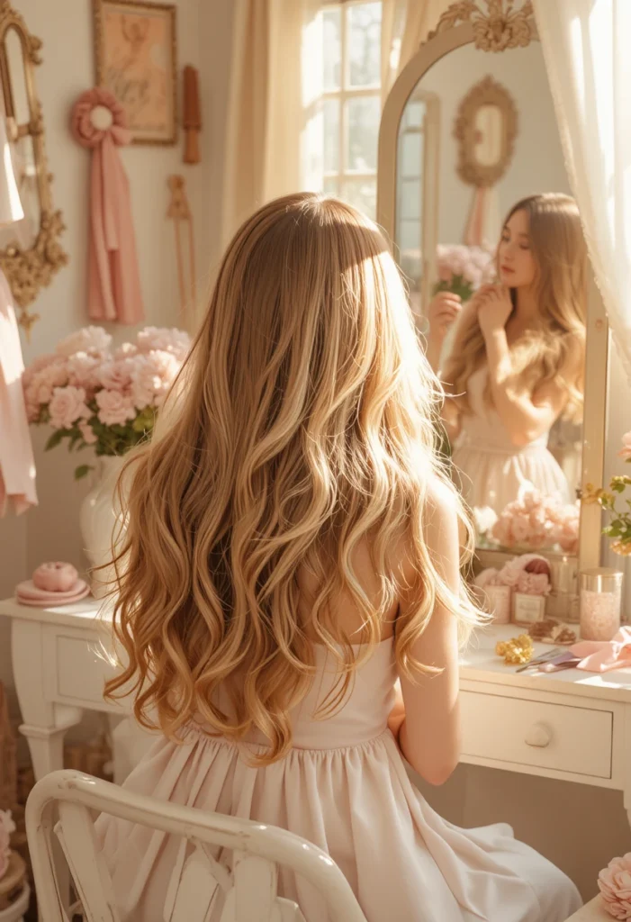 "Woman showcasing a no heat hairstyle tutorial with heatless curls and braids for healthy, chic hair without damage."