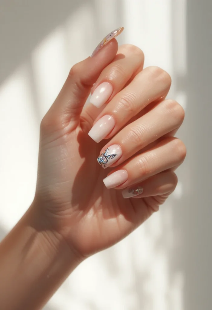 Placing A Single Accent Butterfly Nail