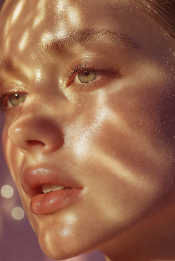"25 dewy makeup ideas for a fresh, luminous complexion with glowing highlighter and radiant glass skin finish"