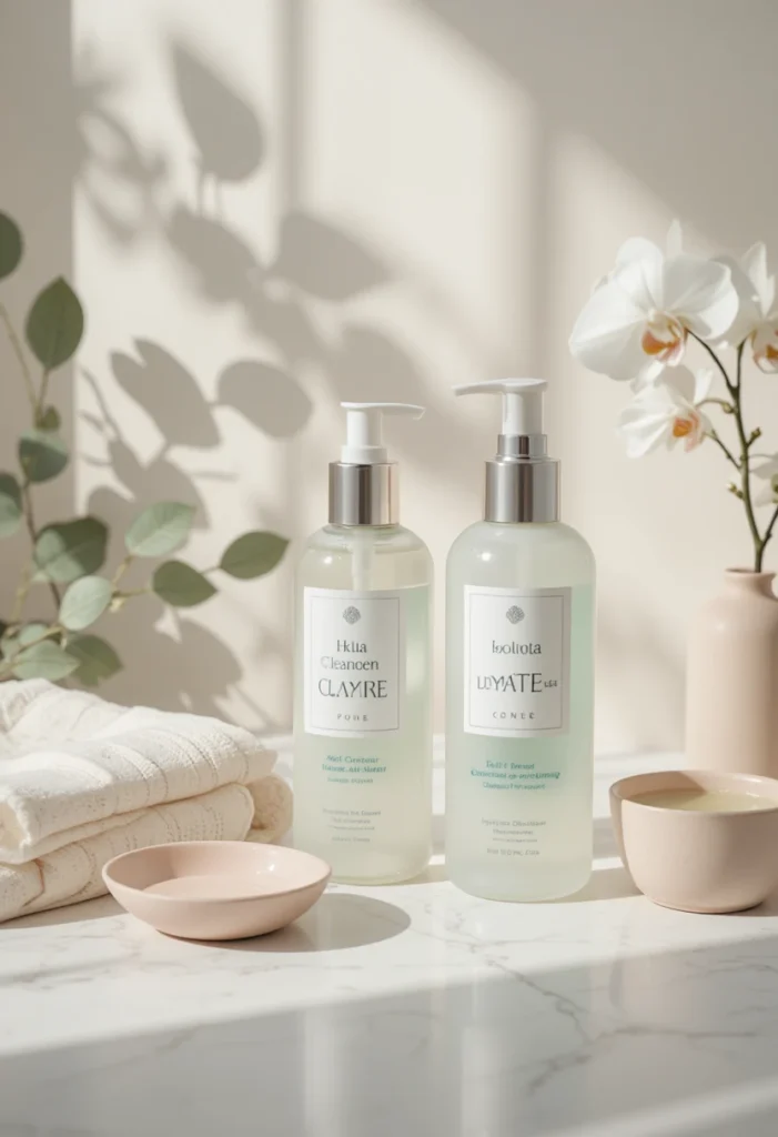 "Woman practicing the double cleansing method skincare routine for deeper clean, radiant, and healthy-looking skin"