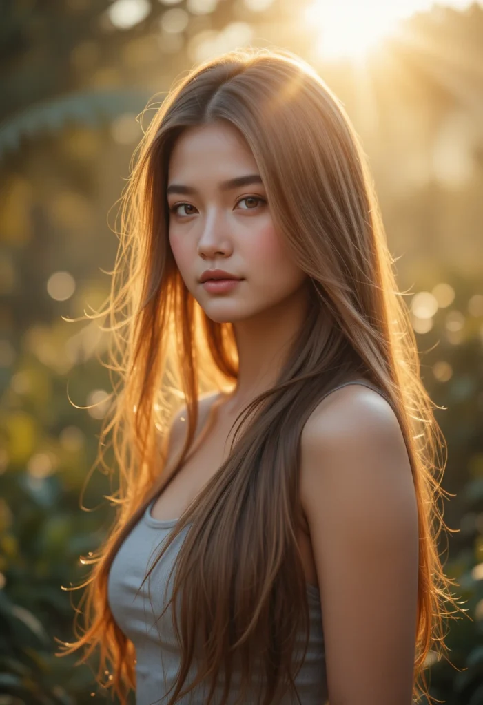 "Woman with sleek, smooth frizz-free hair in humid weather showing effective frizz control tips and hair care routine"