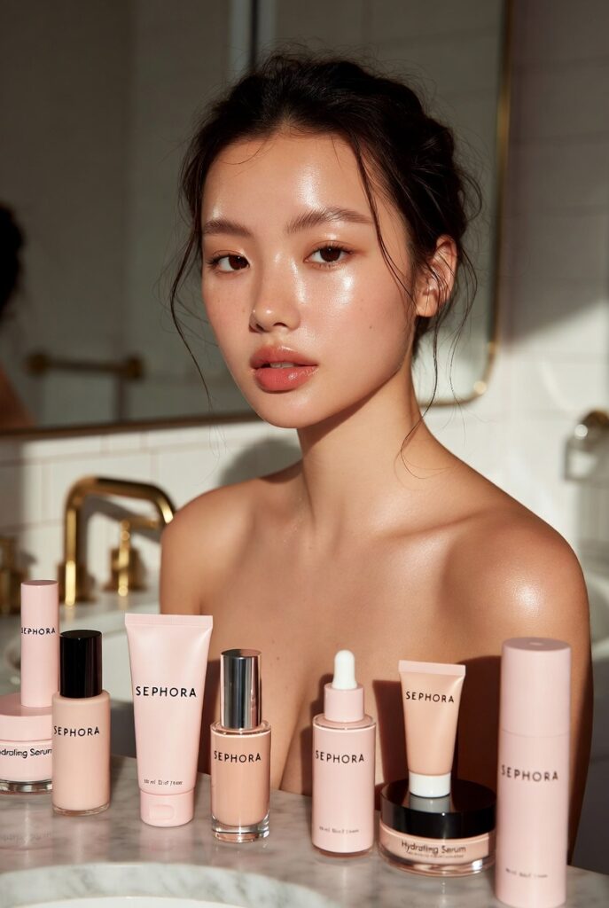 "Woman with glowing, healthy skin showcasing 21 Sephora skincare tips for smarter beauty choices and radiant complexion"