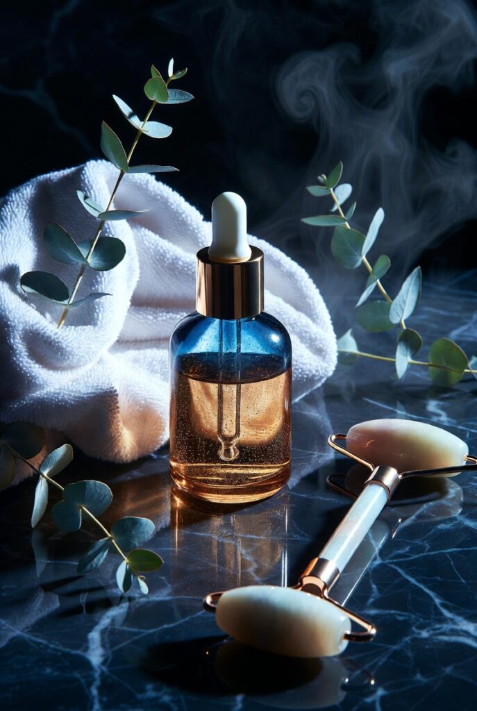 "Woman applying retinol serum as part of a nighttime skincare routine for youthful, glowing, and rejuvenated skin."