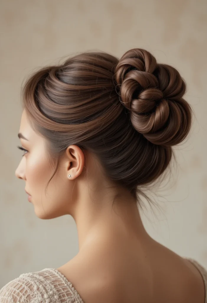 9. Scarf-Weaved Low Chignon