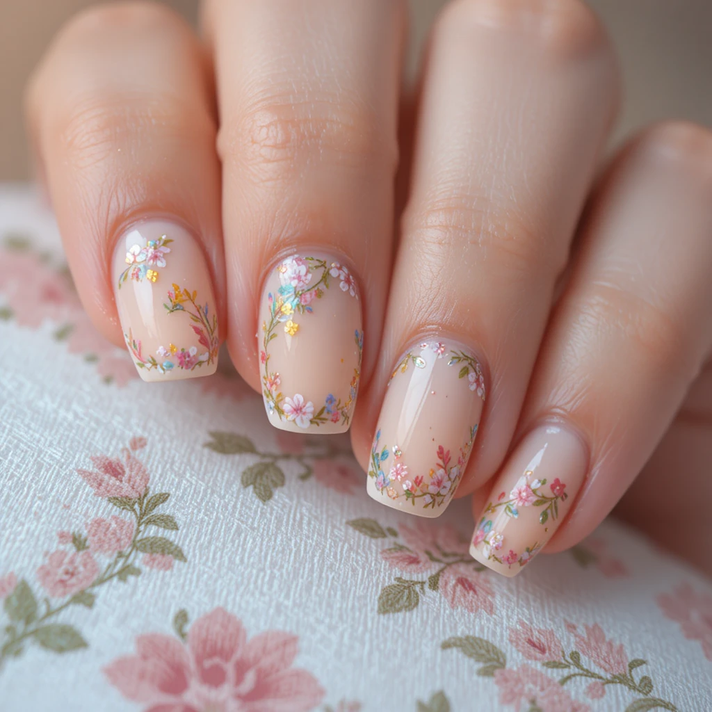 Floral Accents Around Negative Space