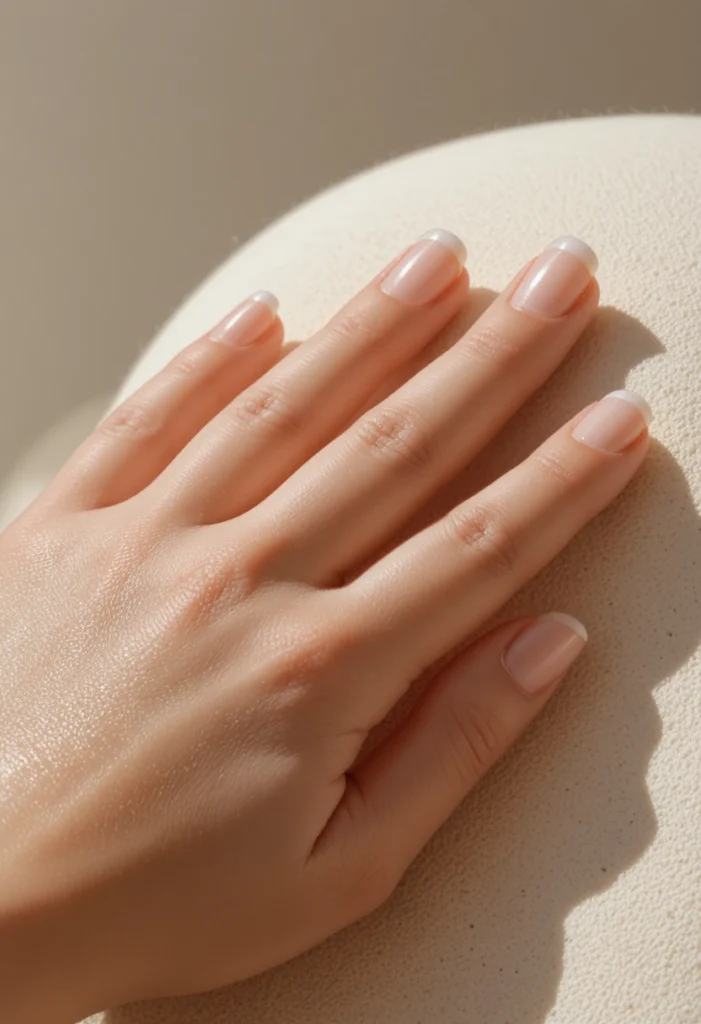 Glossy Clear Nails with Subtle Shine