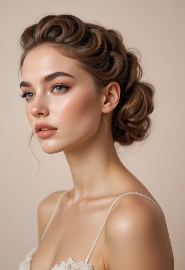 11. Deep Side Part with Rolled Under