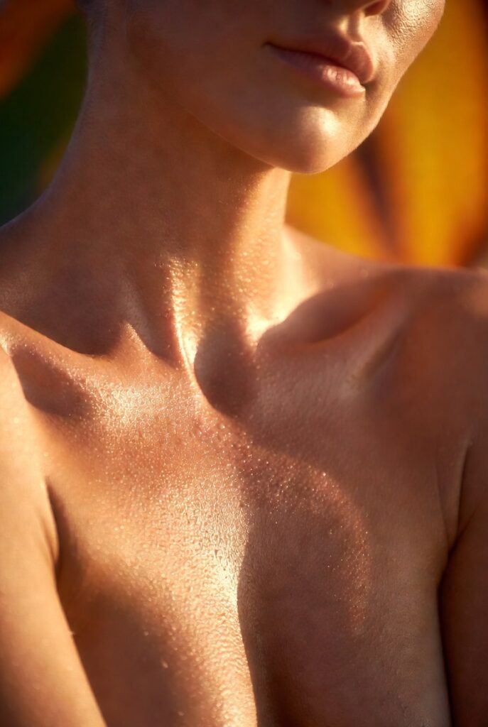 12. Coconut Oil on Collarbones and Shoulders