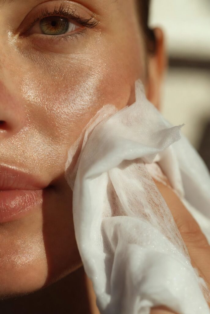 12. Gently Pat Your Face With a Clean Tissue to Remove Excess Product