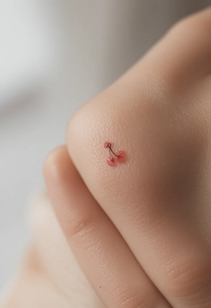 13. Minimalist Single Blossom on the Web of the Thumb