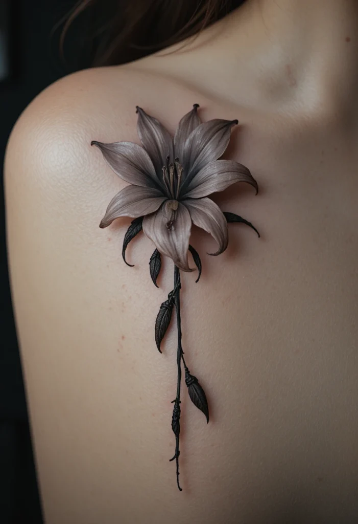 13. Dried Lily with Falling Petals on the Hand