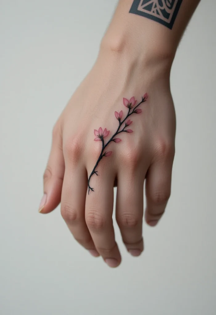 Sakura Tree Trunk with Deep Bark Texture on the Forearm