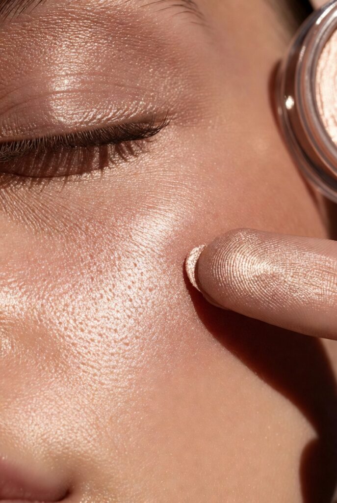 13. Layer a Cream Highlighter Only on the High Points of Your Cheeks