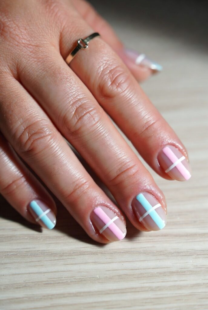 Striped Tape Manicure with Washi Tape