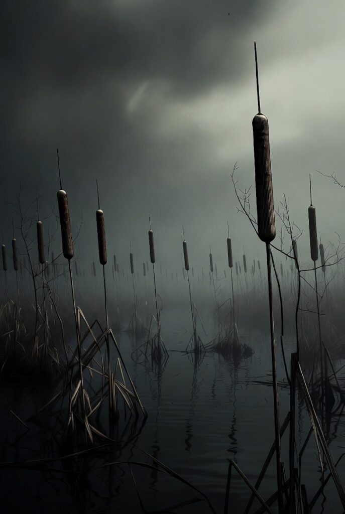 Cattails in a Murky Swamp