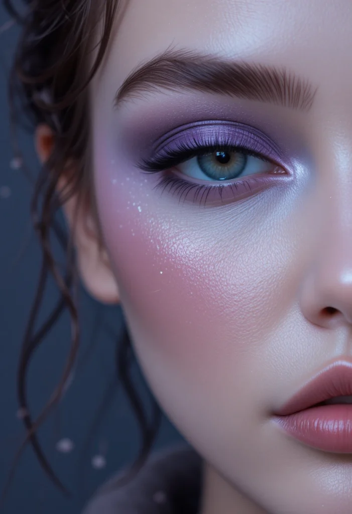 14. Crimson Glossy Lid with Black Lace Effect
