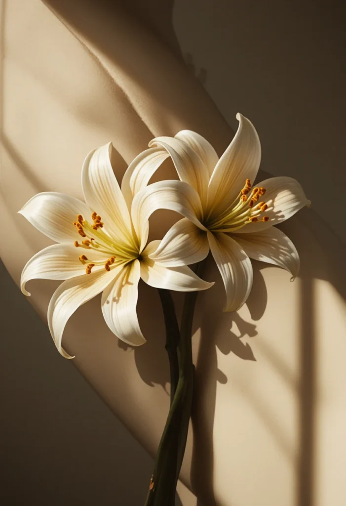 15. Two Lilies Crossed on the Hip