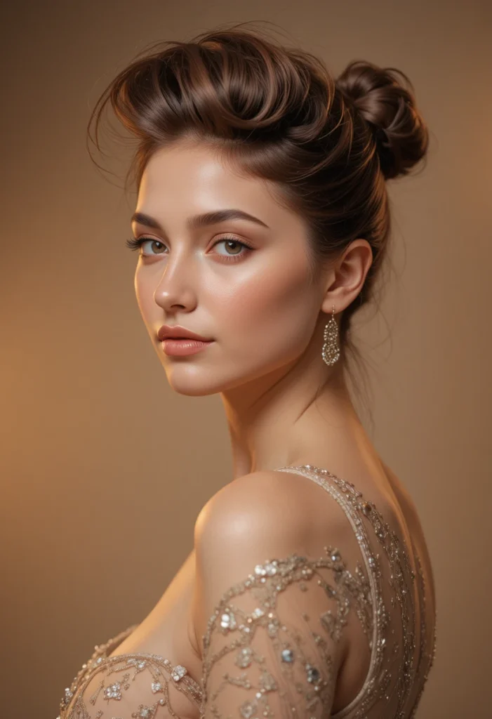 15. Knotted Low Bun with Surface Texture