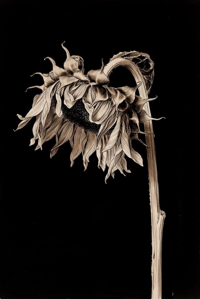 Wilted Sunflower Facing Down