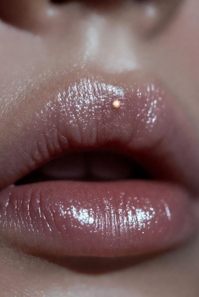 16. Highlight in a Small Dot on the Tip of the Cupid’s Bow