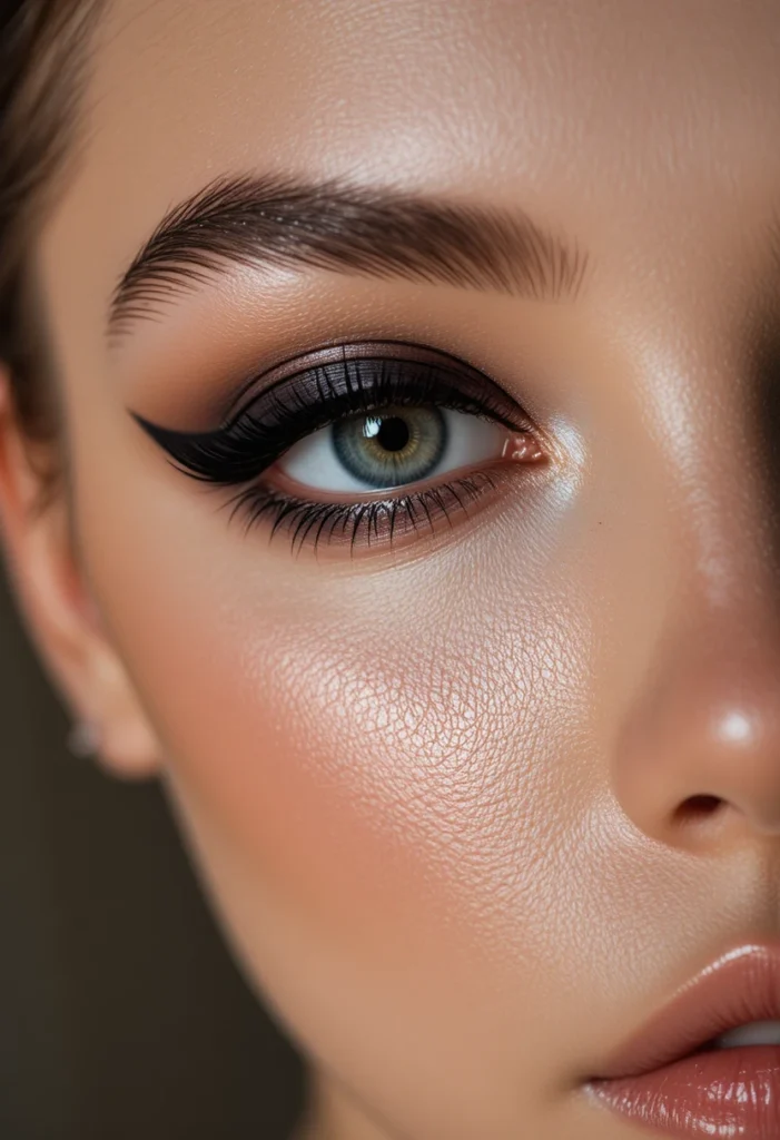 1. Smudged Black Kitten Eyeliner