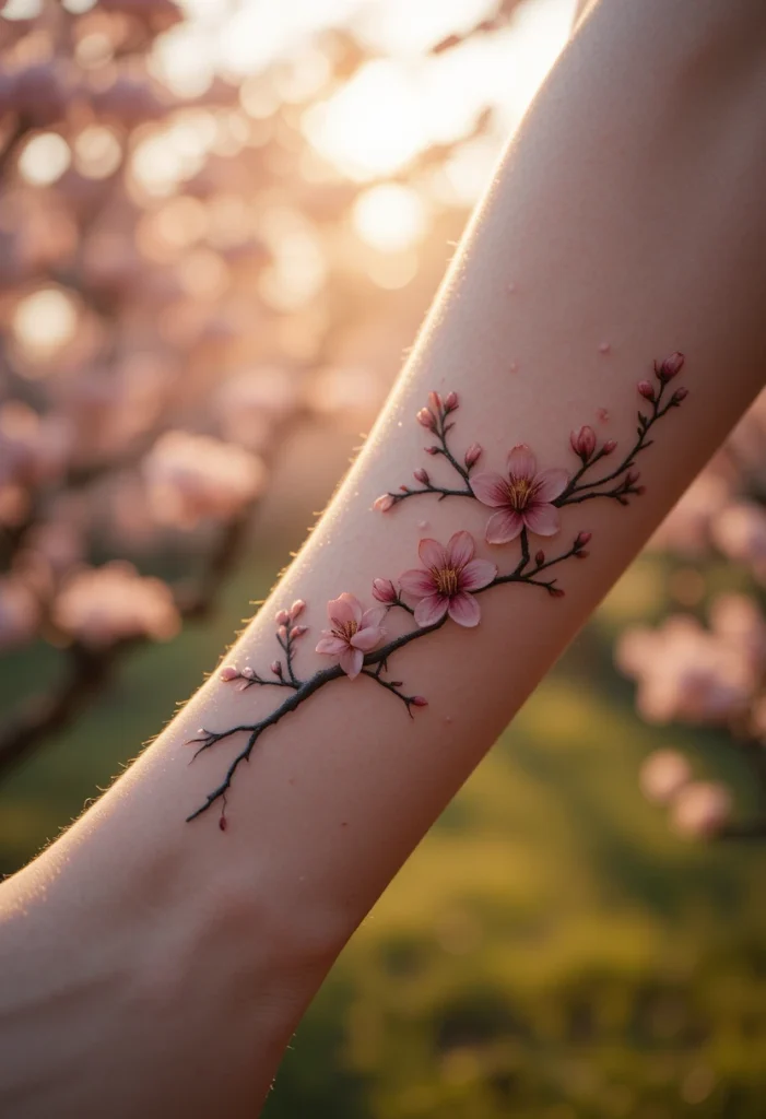 Minimalist Single Branch Wrapping Around the Wrist