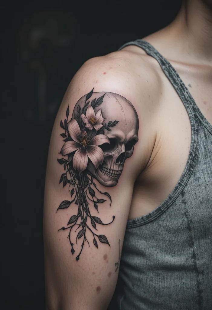 19. Lily and Skull on the Bicep