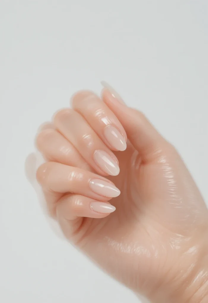 19. Moonstone Veil Nails