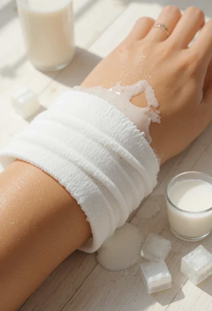 Treat Sunburns with Cold Milk Compresses