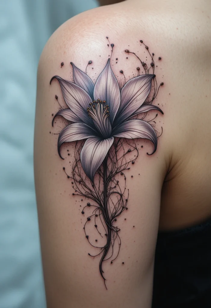21. Ethereal Lily with Floating Dust on the Shoulder Blade