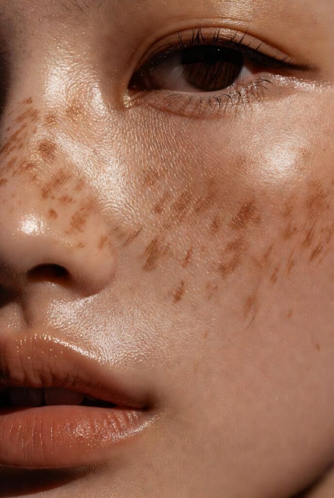 Fake Freckle Placement for Youthful Texture