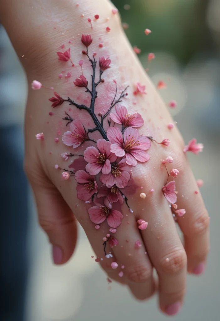 23. Scattered Blossoms Like Paint Splatters