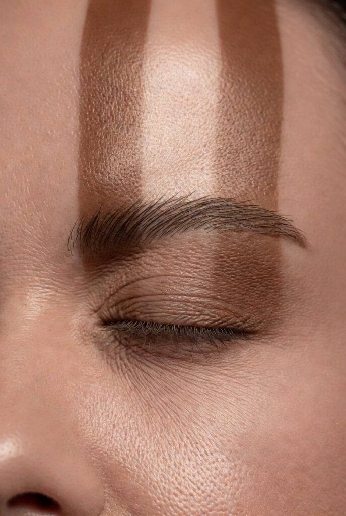 2. Vertical Bronzer Placement Along the Sides of the Forehead