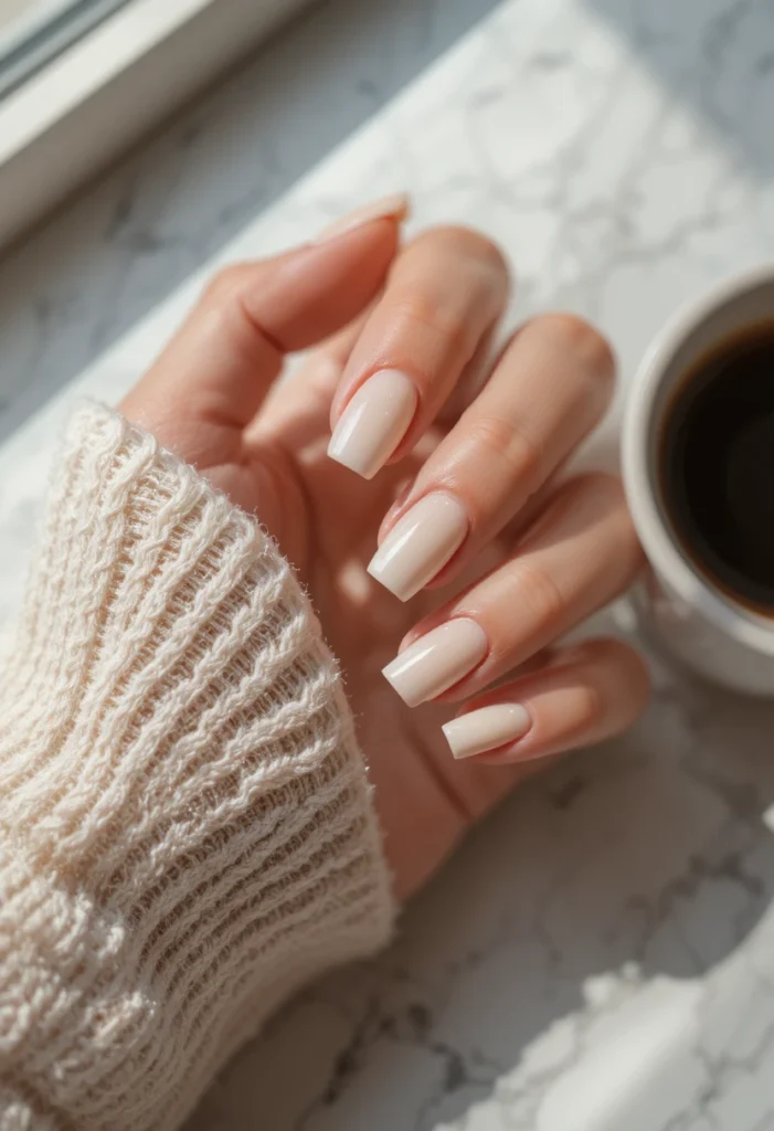 2. Rose Gold Glazed Nails