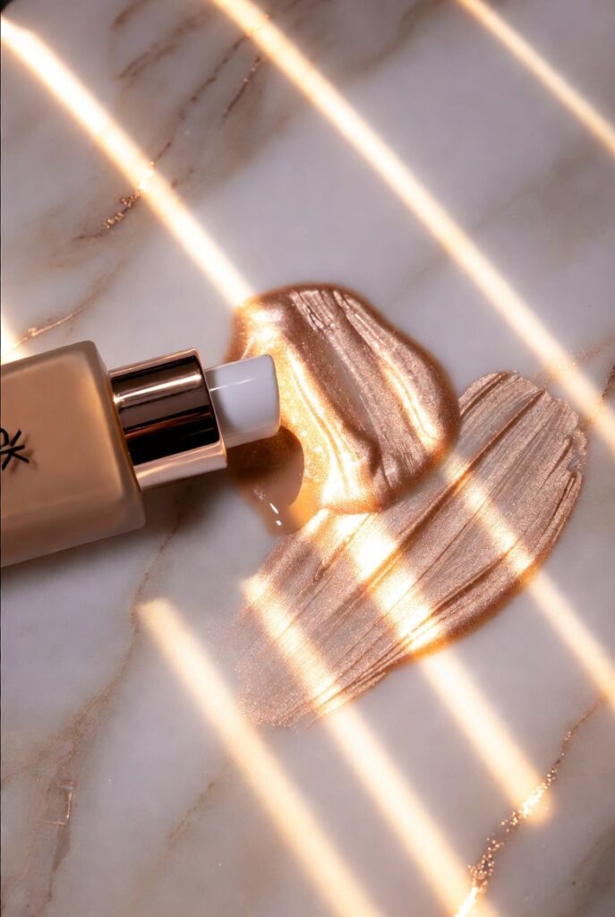 2. Liquid Highlighter Mixed With Foundation