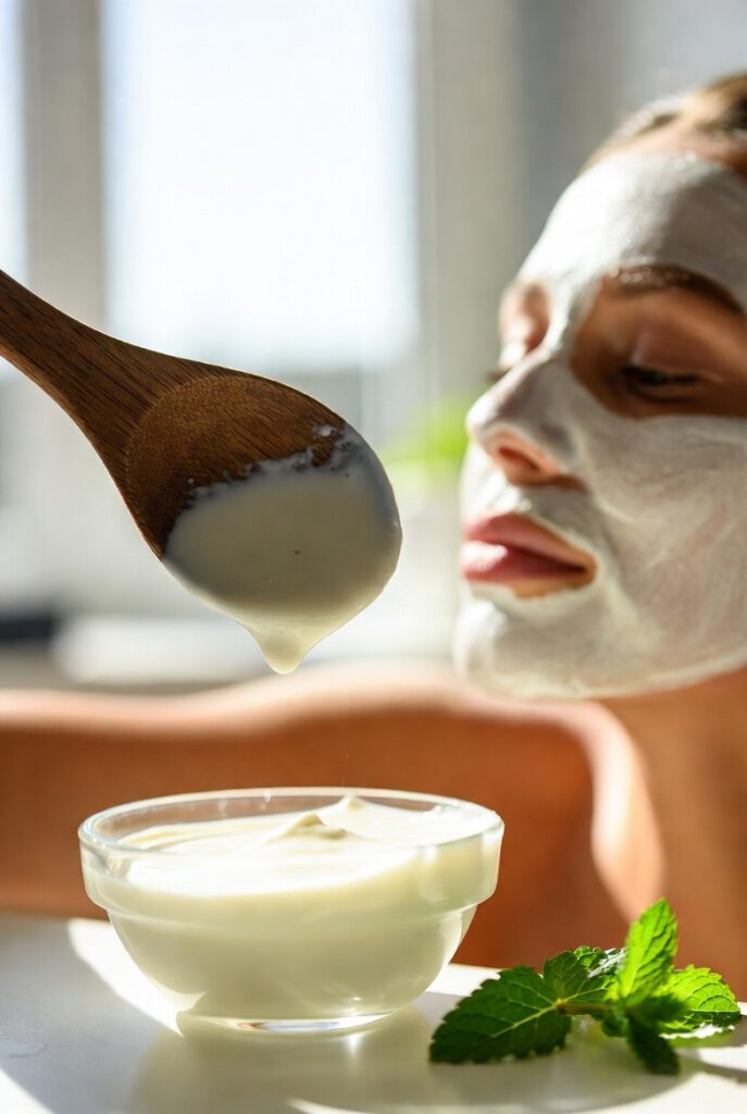 2. Use Plain Yogurt as a Soothing Face Mask