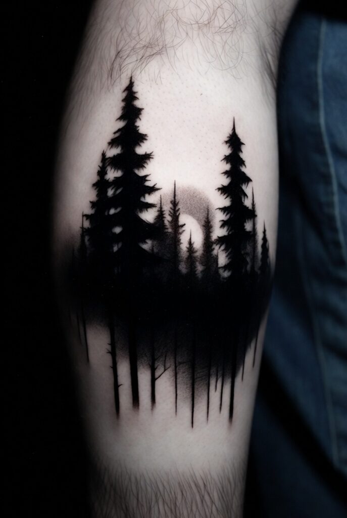 2. Midnight Forest Silhouette