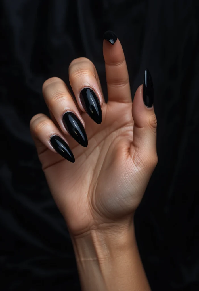 5. Black Glossy Stiletto