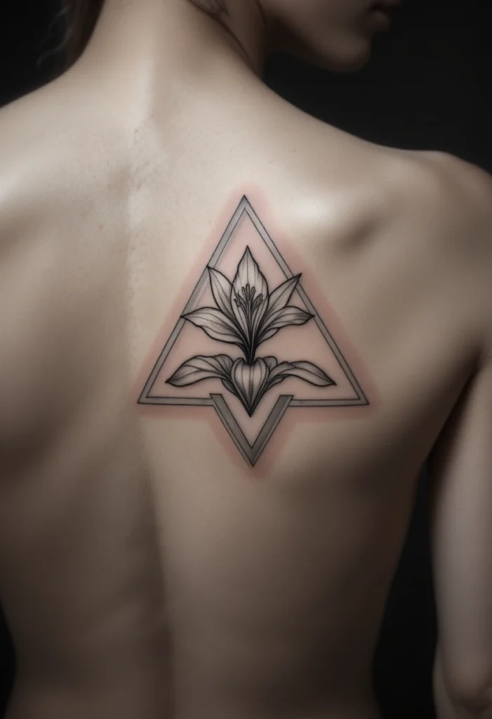 5. Geometric Lily with Triangle Frame on the Back