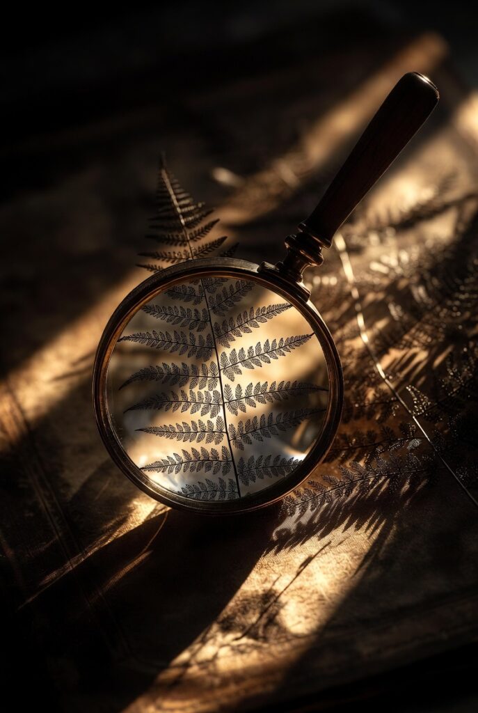 Fern Frond in a Vintage Magnifying Glass
