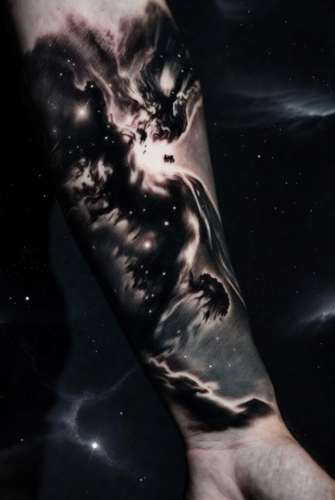 5. Deep Space Nebula in Black and Grey