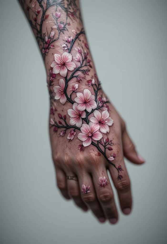Large Back Piece with Swirling Branches and Wind Bars
