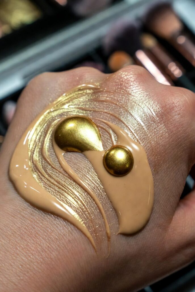 6. Mix Two Drops of Liquid Highlighter Directly Into Your Foundation
