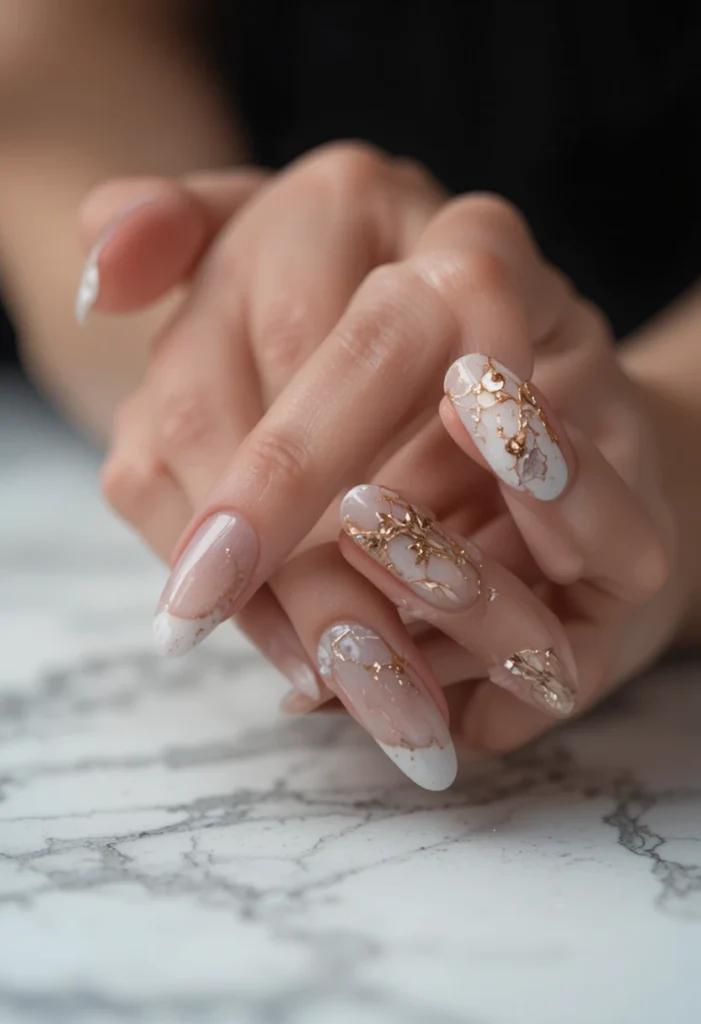 Marble Effect Nail Art