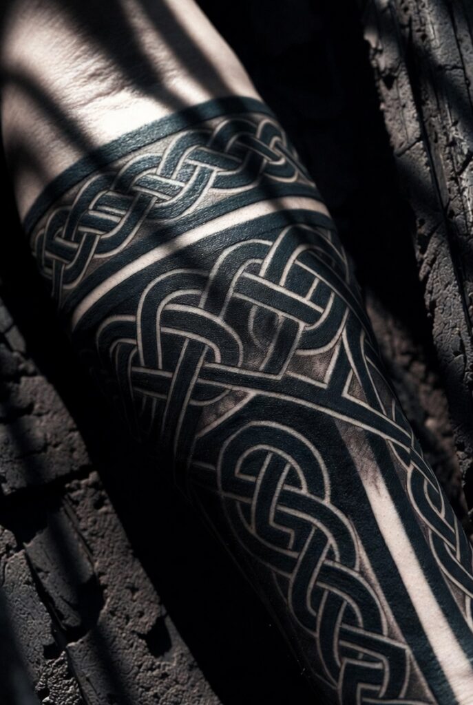 7. Dark Celtic Knotwork with Thickened Lines
