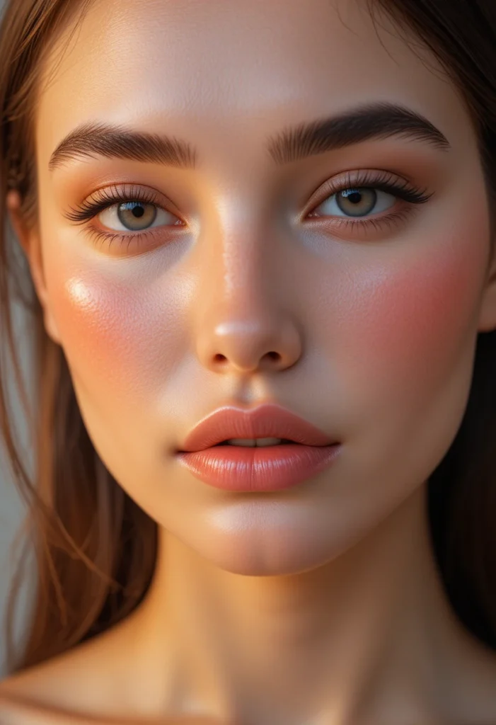 7. Rosy, Flushed Cheeks Placed High
