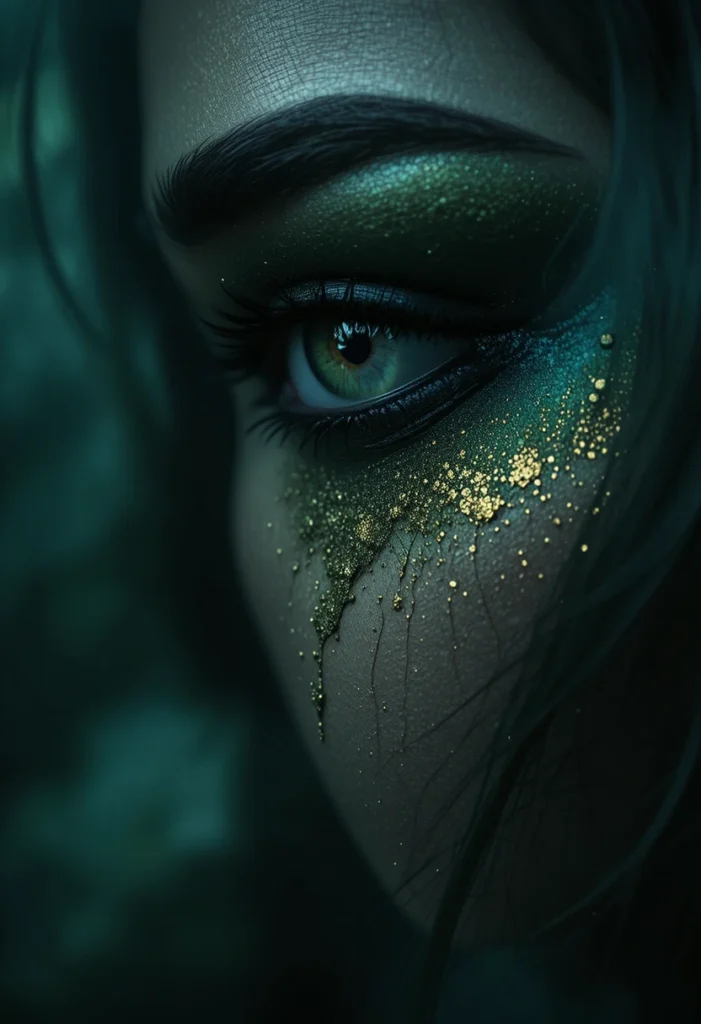 7. Wine‑Stained Cheeks and Glossy Black Liner