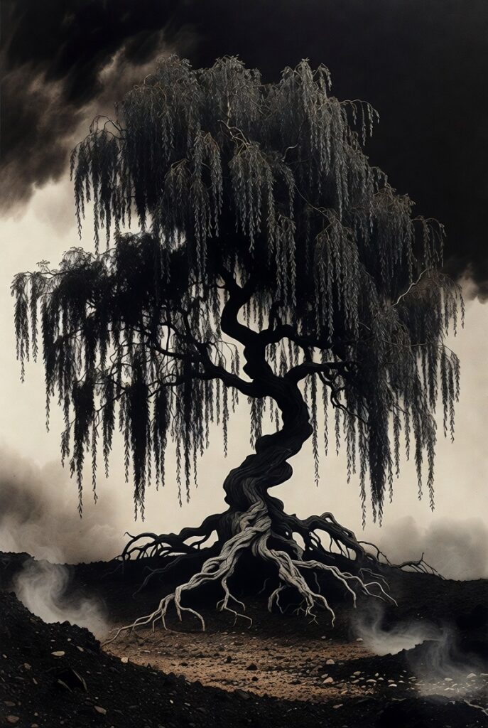 Weeping Willow with Tangled Roots
