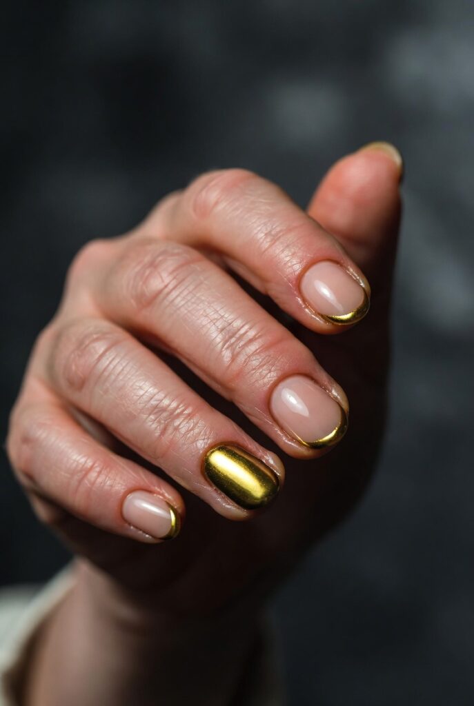 Metallic Tip Only (Reverse French)