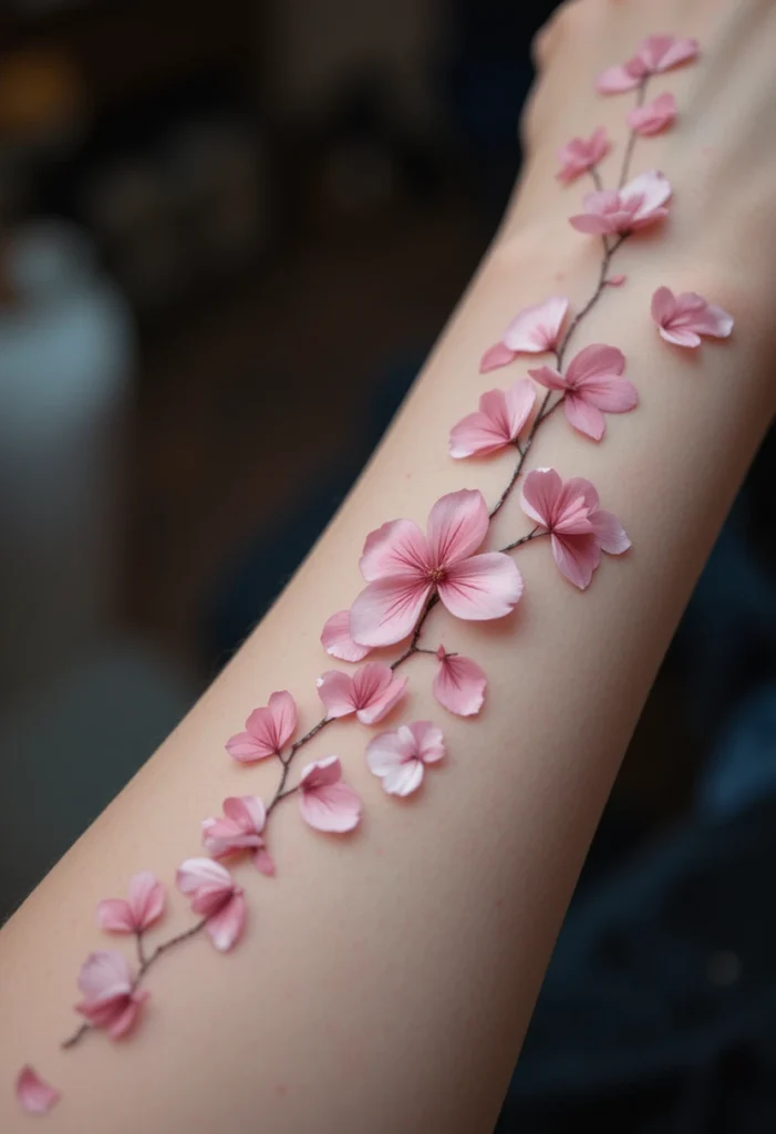 8. Falling Petal Trail from Wrist to Fingertips